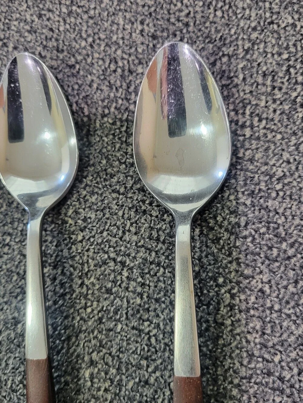 Interpur Japan Canoe Muffin Stainless Flatware Brown Handle MCM Spoon 6 Pieces